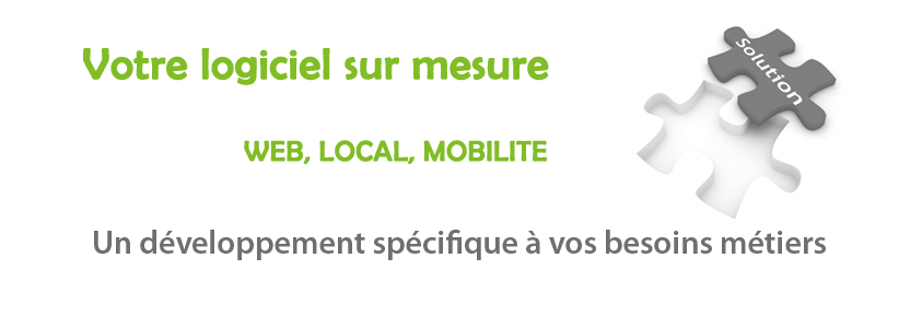 Développement spécifique, WEB, LOCAL, MOBILITE, la solution sur mesure